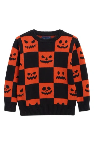 Andy & Evan Kids' Festive Intarsia Cotton Sweater In Multi