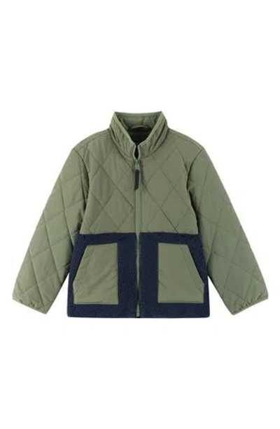 Andy & Evan Kids' Fleece Quilted Jacket In Green