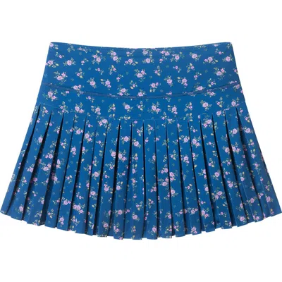 Andy & Evan Kids' Floral Performance Pleated Skort In Blue