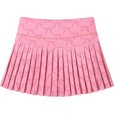 Andy & Evan Kids' Floral Performance Pleated Skort In Pink
