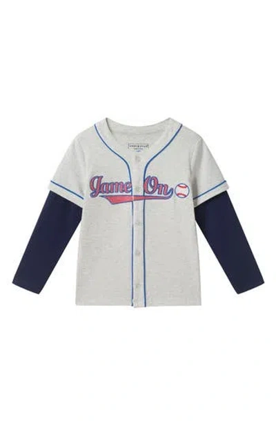 Andy & Evan Kids' Game On Baseball Jersey In Gray