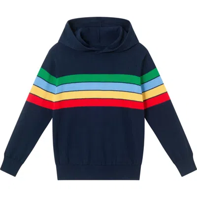 Andy & Evan Kids' Hooded Stripe Sweater In Multi