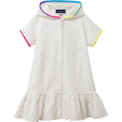 Andy & Evan Kids' Hooded Terry Cover-up Dress In White