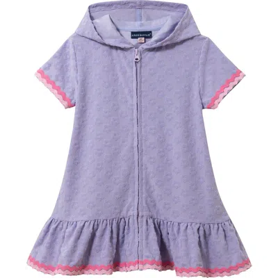 Andy & Evan Kids' Hooded Terry Cover-up Dress In Purple