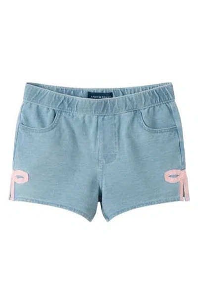 Andy & Evan Kids' Knit Denim Shorts In Blue