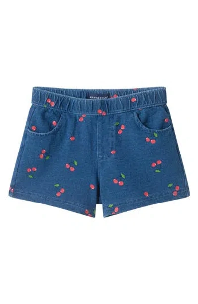 Andy & Evan Kids' Knit Denim Shorts In Blue