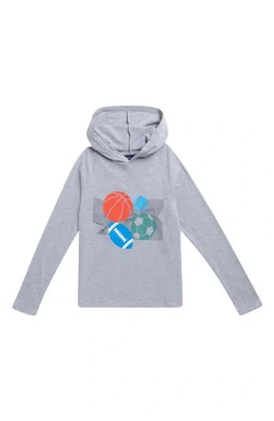 Andy & Evan Kids' Long Sleeve Hoodie Tee In Gray