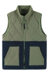 Andy & Evan Kids' Mixed Media Vest In Green