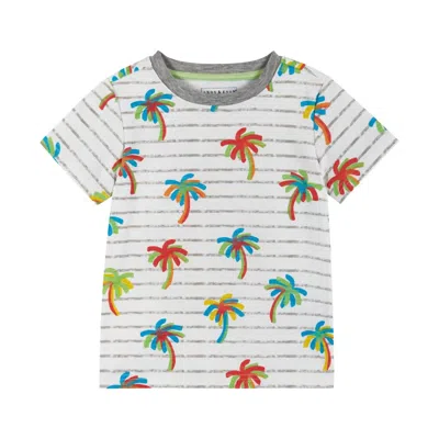 Andy & Evan Kids' Palm Print T-shirt In White Multi