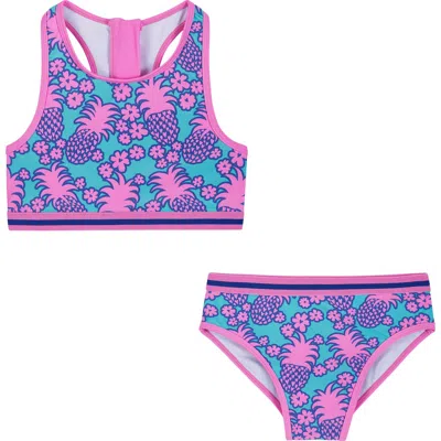 Andy & Evan Kids' Pineapple Print Two-piece Swimsuit In Multi