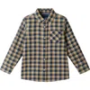 Andy & Evan Kids' Plaid Cotton Button-up Shirt In Brown