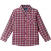 Andy & Evan Kids' Plaid Cotton Button-up Shirt In Red
