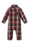 Andy & Evan Kids' Plaid Shirtaill Romper In Red