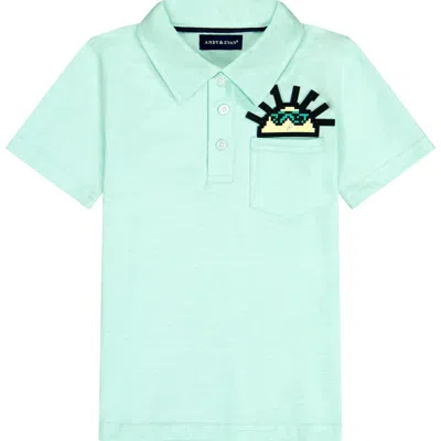 Andy & Evan Kids' Pocket Polo In Blue