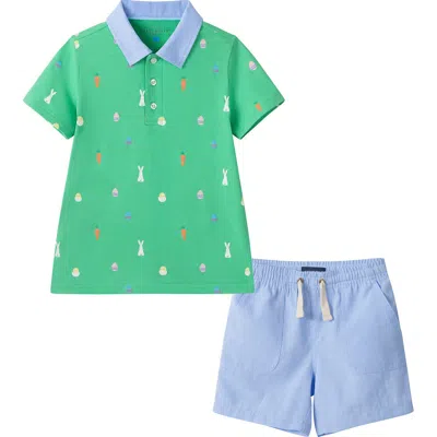 Andy & Evan Kids' Polo Shirt & Shorts Set In Multi