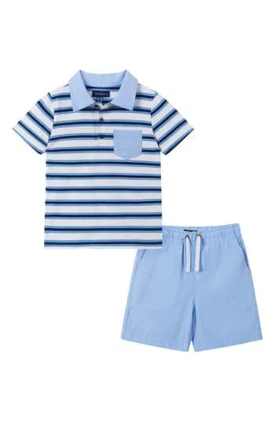 Andy & Evan Kids' Polo Shirt & Shorts Set In Blue