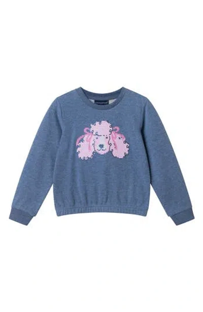Andy & Evan Kids' Print Sequin Graphic Sweatshirt In Navy