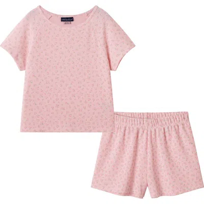 Andy & Evan Kids' Print Waffle Knit Two-piece Pajamas In Brown