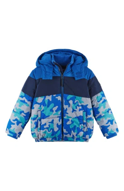 Andy & Evan Kids' Puffer Jacket In Blue Camo