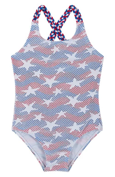 Andy & Evan Kids' Red, White & Blue One-piece Swimsuit