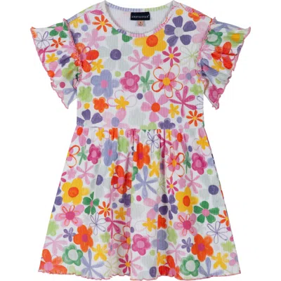 Andy & Evan Kids' Rib Print Dress In Multi