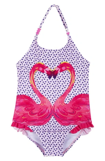 Andy & Evan Kids' Ruffle One-piece Swimsuit In Pink