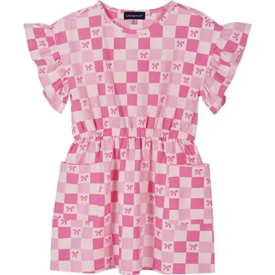 Andy & Evan Kids' Ruffle Sleeve Jersey Dress In Pink