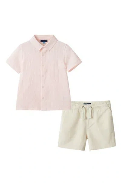 Andy & Evan Kids' Seersucker Shirt & Shorts Set In Multi