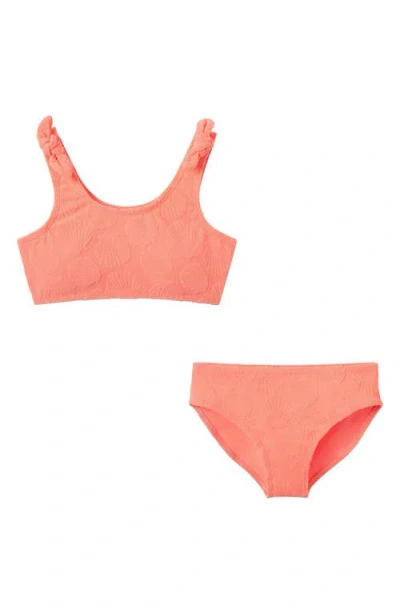 Andy & Evan Kids' Shell Jacquard Two-piece Swimsuit In Brown