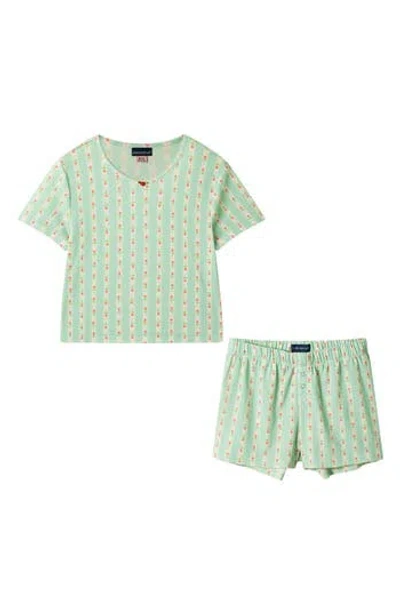 Andy & Evan Kids' Short Pajamas In Green
