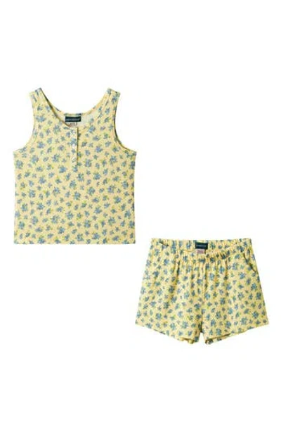 Andy & Evan Kids' Short Pajamas In Yellow Floral