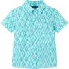 Andy & Evan Kids' Short Sleeve Cotton Button Down Shirt In Blue