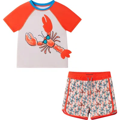 Andy & Evan Kids' Skater Dog T-shirt & Swim Shorts Set In Multi