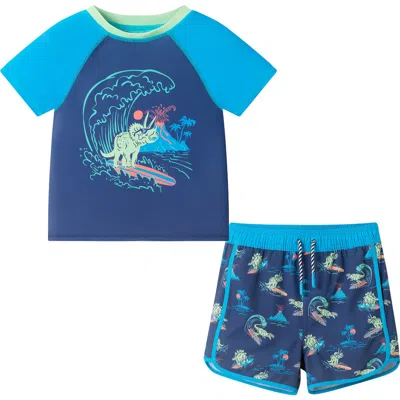 Andy & Evan Kids' Skater Dog T-shirt & Swim Shorts Set In Blue
