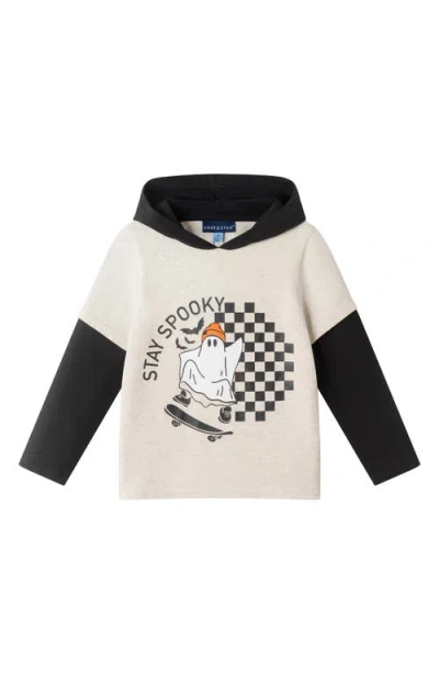 Andy & Evan Kids' Spooky Hooded Stretch Cotton Graphic T-shirt In Multi