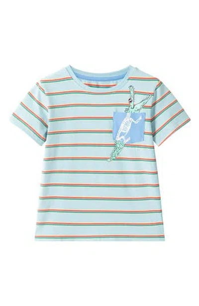 Andy & Evan Kids' Stripe Graphic Pocket T-shirt In Blue