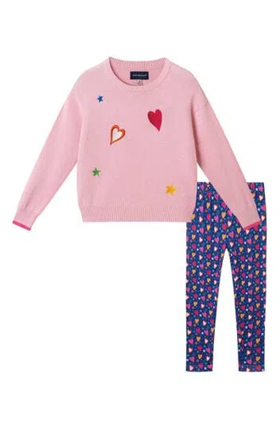 Andy & Evan Kids' Sweater & Leggings Set In Pink