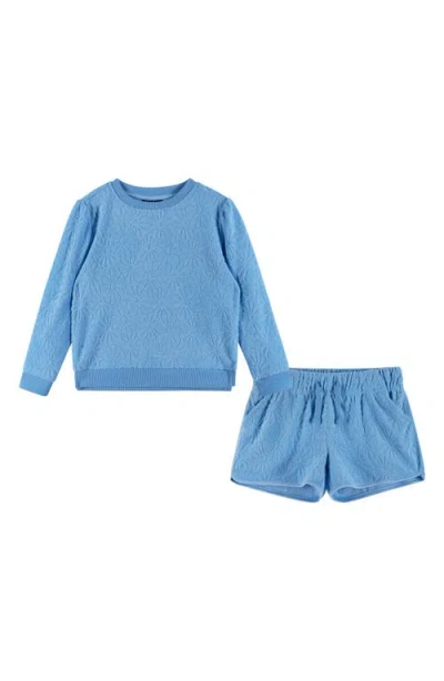 Andy & Evan Babies'  Kids' Terry Cloth Sweatshirt & Shorts In Blue