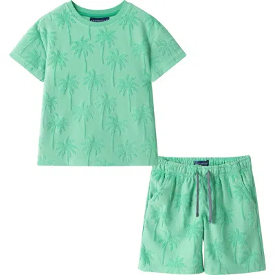 Andy & Evan Kids' Terry T-shirt & Shorts Set In Green