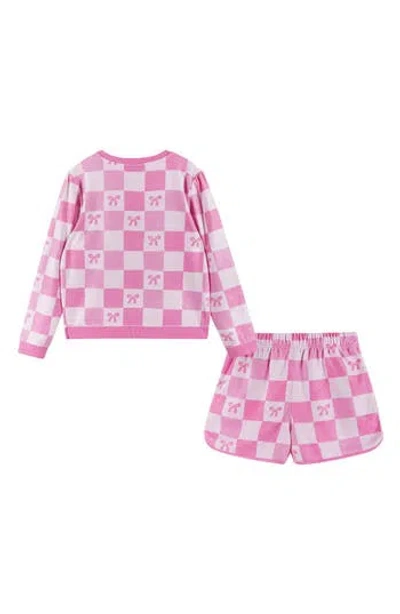 Andy & Evan Kids' Textured Terry Long Sleeve Pullover & Shorts Set In Multi