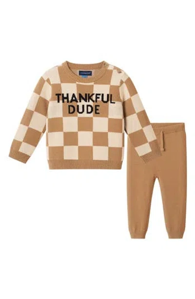 Andy & Evan Babies'  Kids' Thankful Dude Sweater & Joggers Set In Brown