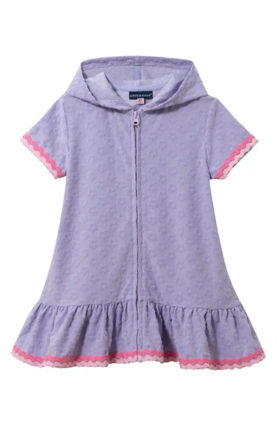 Andy & Evan Babies'  Kids' Tropical Jacquard Terry Cover-up Dress In Purple