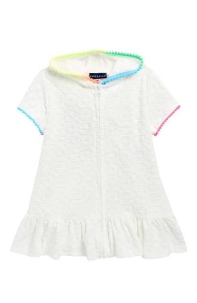Andy & Evan Babies'  Kids' Tropical Jacquard Terry Cover-up Dress In White