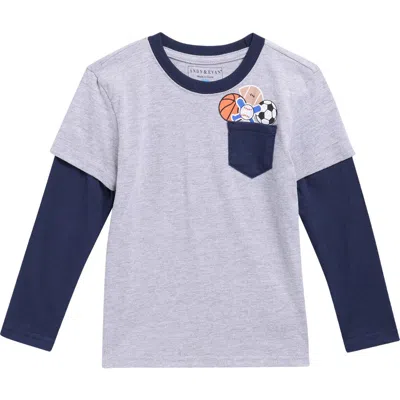 Andy & Evan Kids' Two-fer Long Sleeve Tee In Blue