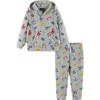 Andy & Evan Kids' Varsity Lounge Hoodie & Joggers Set In Gray