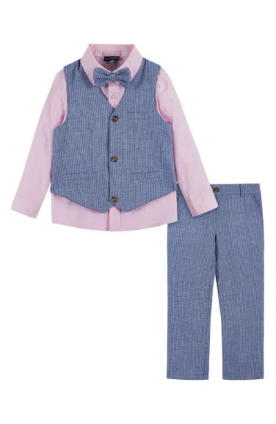 Andy & Evan Kids' Vest, Button-up Shirt, Pants & Bowtie Set In Blue