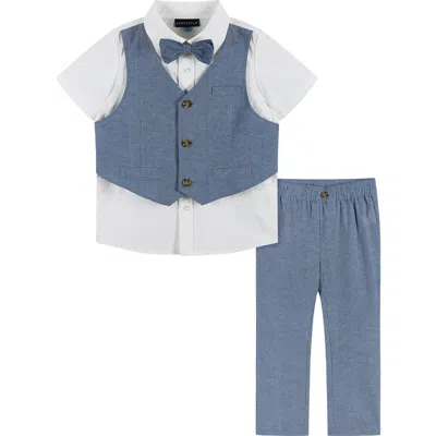 Andy & Evan Kids' Vest, Dress Shirt, Pants & Bow Tie Set In Multi