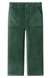 Andy & Evan Kids' Wide Leg Corduroy Pants In Green