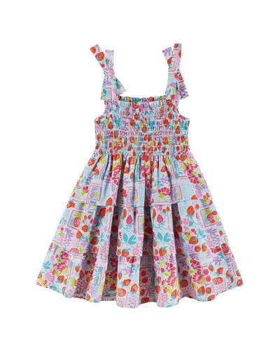 Andy & Evan Kids' Layered Cotton Poplin Dress In Multi