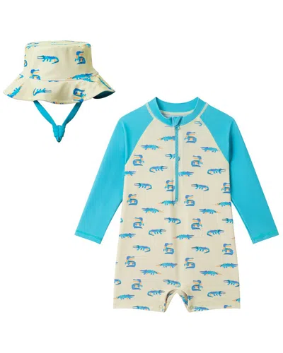 Andy & Evan Kids'  Lime Gator Swim Romper In Multi